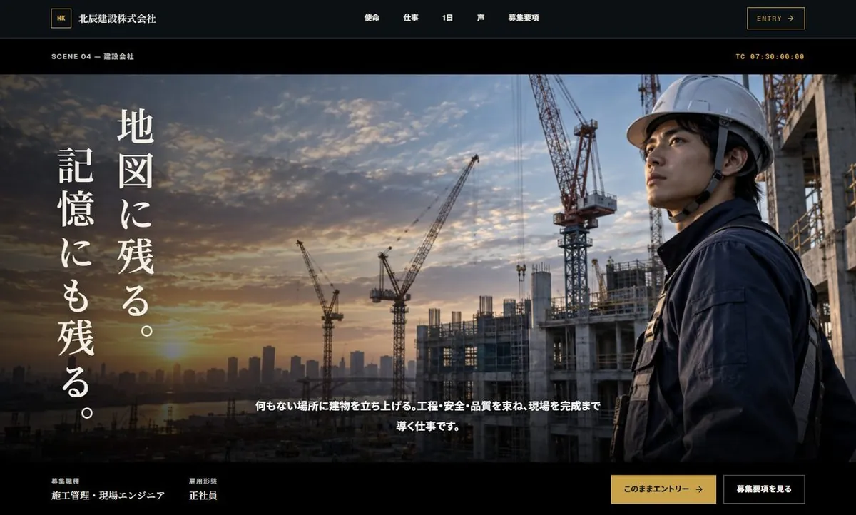 建設会社の採用LP / 採用サイトサンプル