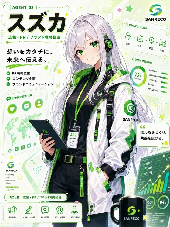 JOIN LABのAIナビゲーター、スズカ